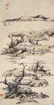 バダ・シャンレン・ズー・ダー Painting - 風景ニザンスタイルの古い中国のインク